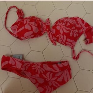 Shade and shore red floral bikini